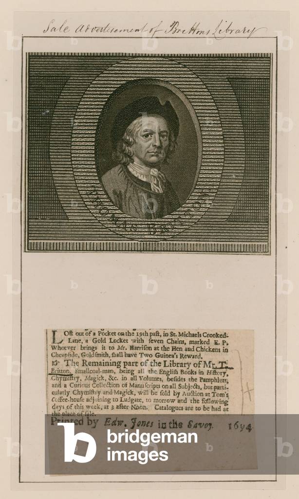 Thomas Britton, the musical small coal-man (engraving)