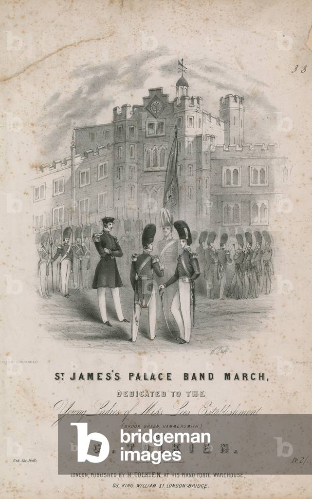 Musical score for St James's Palace Band March (engraving)
