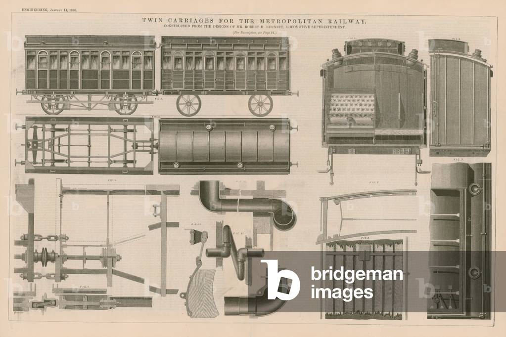 Twin Carriages for the Metropolitan Railway (engraving)