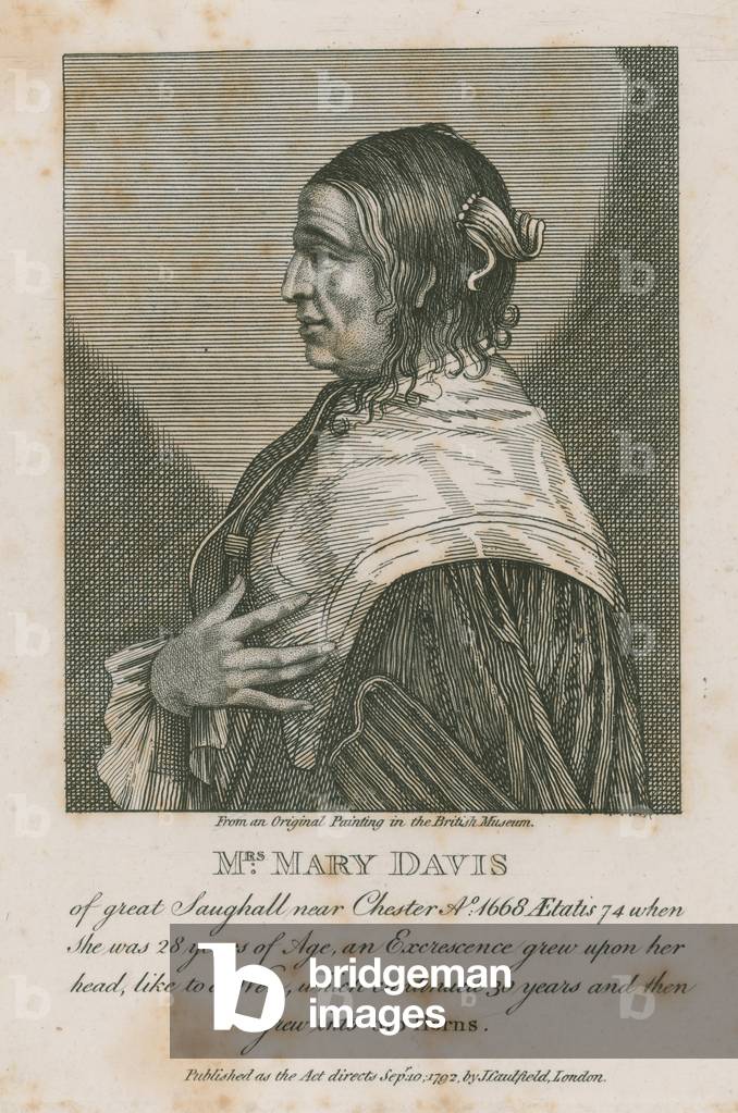 Mrs Mary Davis of great Saughall near Chester, 1668 (engraving)