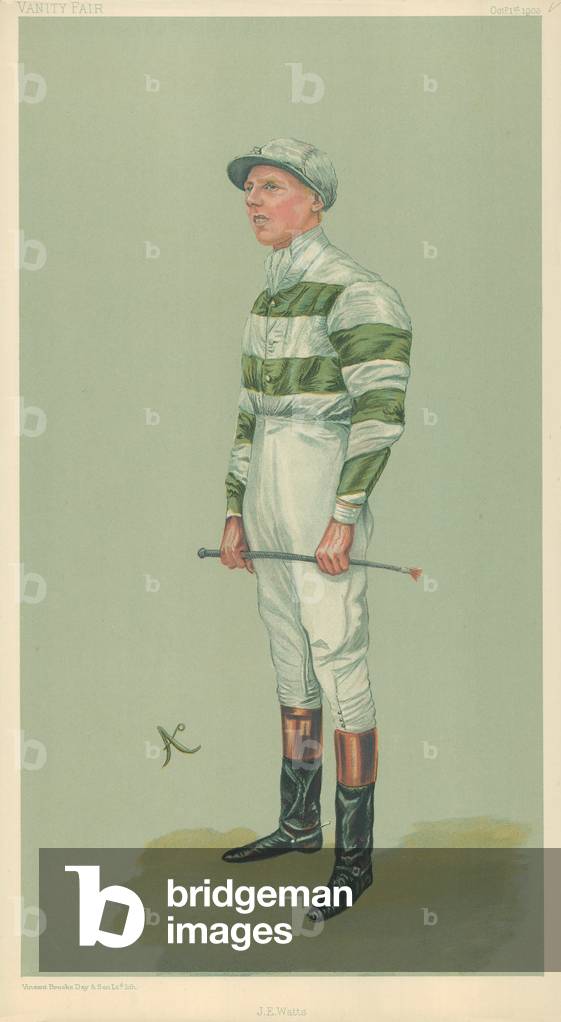 John E Watts, 1 October 1903, Vanity Fair cartoon (colour litho)