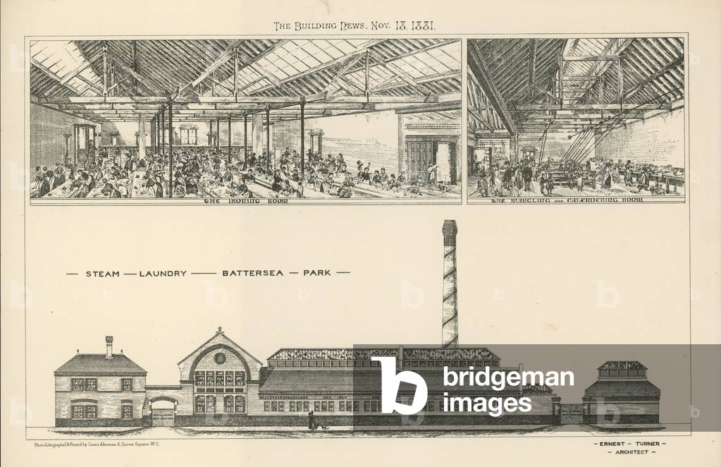 The steam laundry in Battersea Park (engraving)