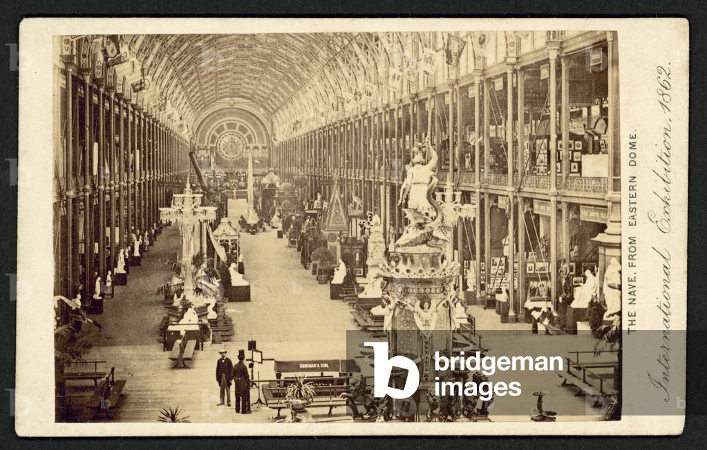 The Nave, from Eastern Dome, International Exhibition, London, 1862 (b/w photo)