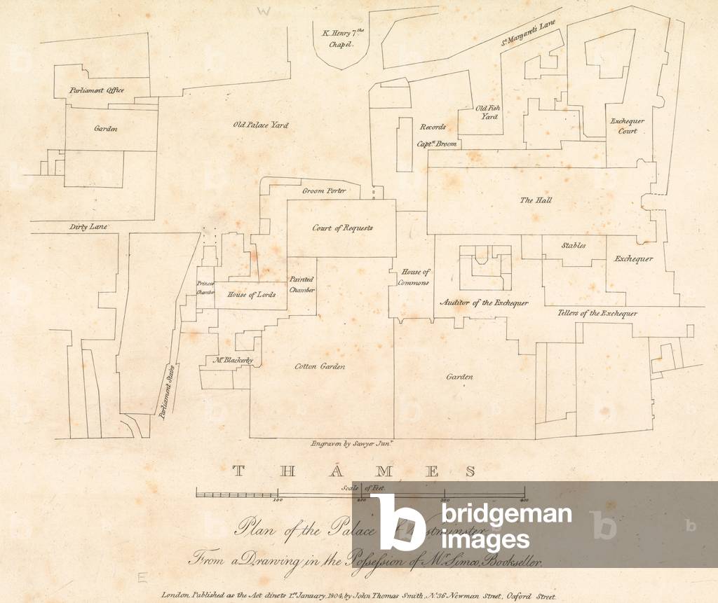 Plan of the Palace of Westminster, London (engraving)