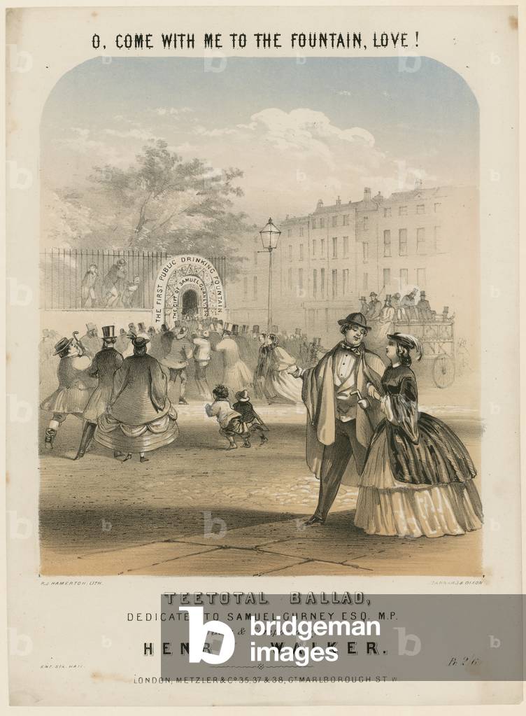 O, Come with me to the Fountain, Love! (coloured engraving)