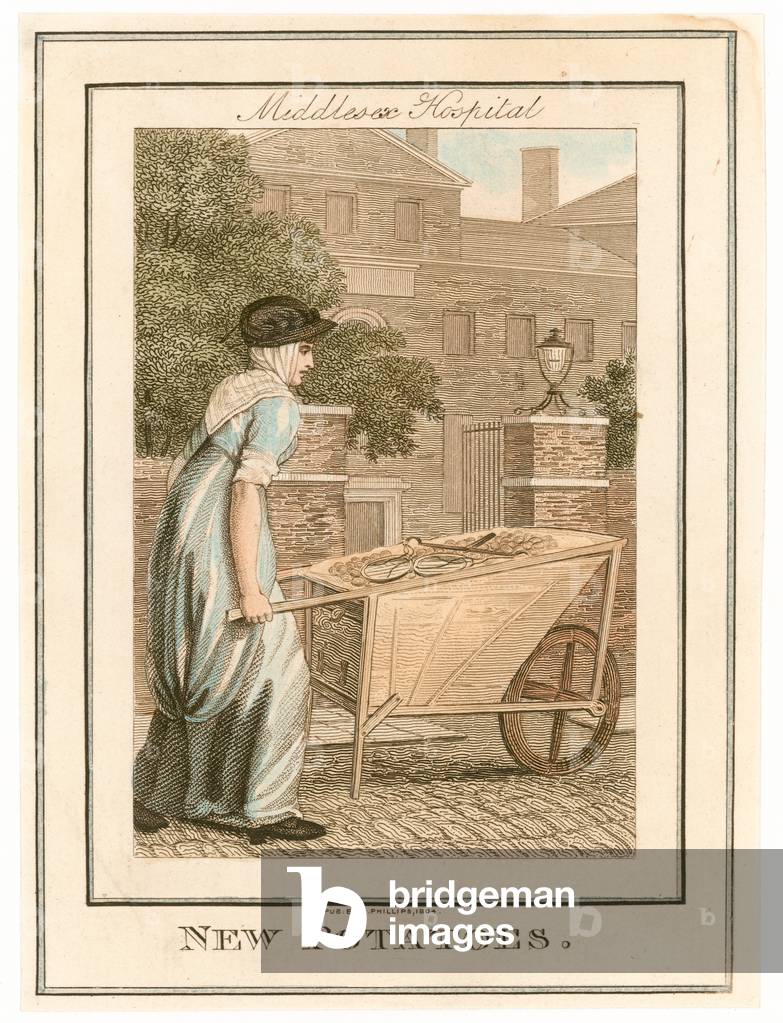 Middlesex Hospital.  New Potatoes (coloured engraving)