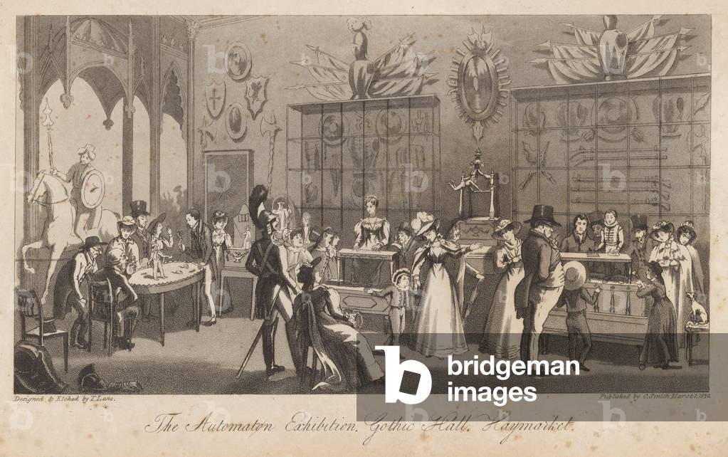 The Automaton Exhibition, Gothic Hall, Haymarket (engraving)