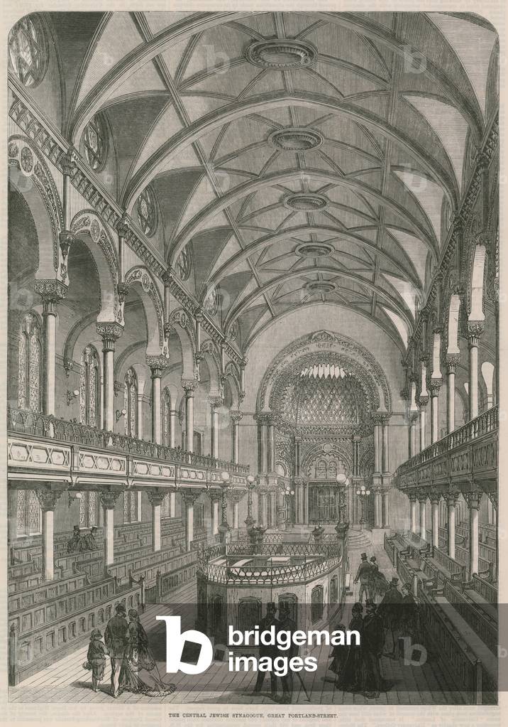 The Central Jewish Synagogue, Great Portland Street, London (engraving)