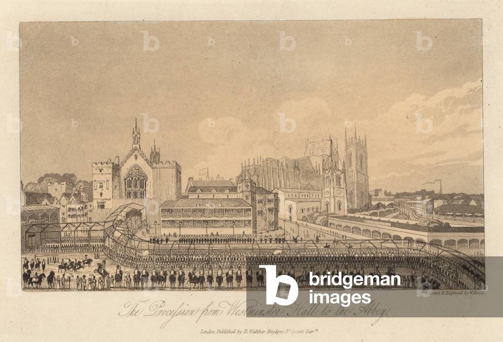 The procession from Westminster Hall to the Abbey (engraving)