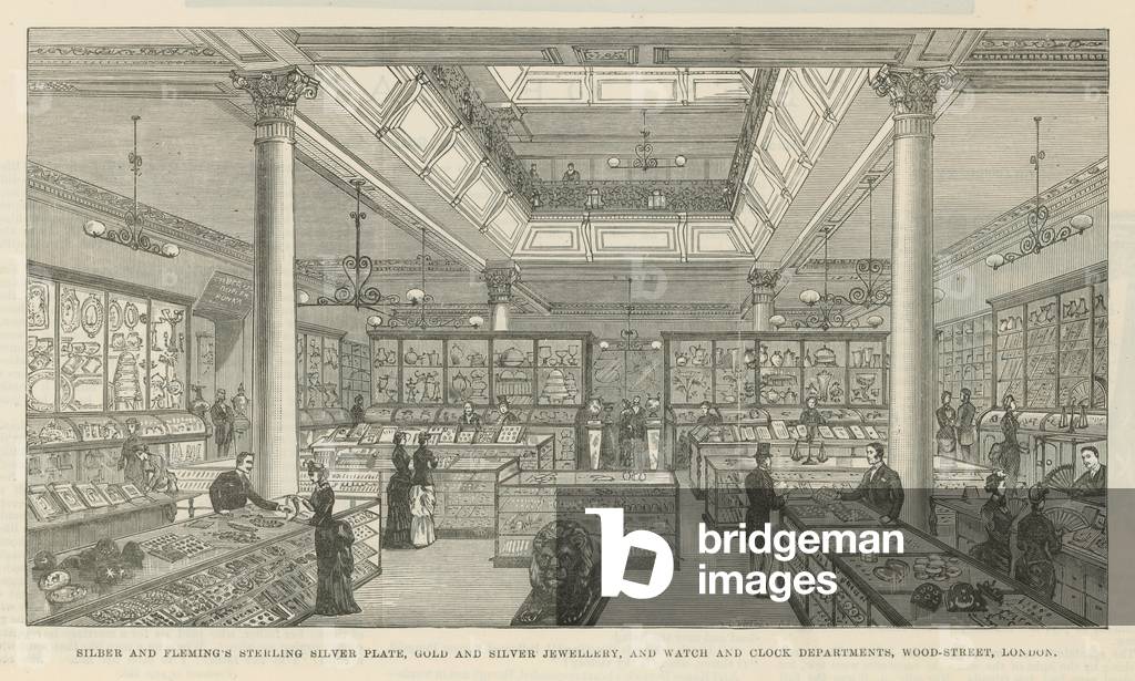 Silber and Fleming's sterling silver plate, gold and silver jewellery, and watch and clock departments (engraving)
