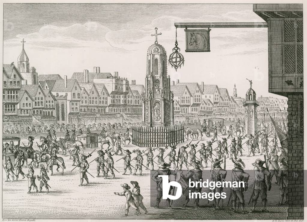 A North East view of Cheapside with The Cross and Conduit (engraving)