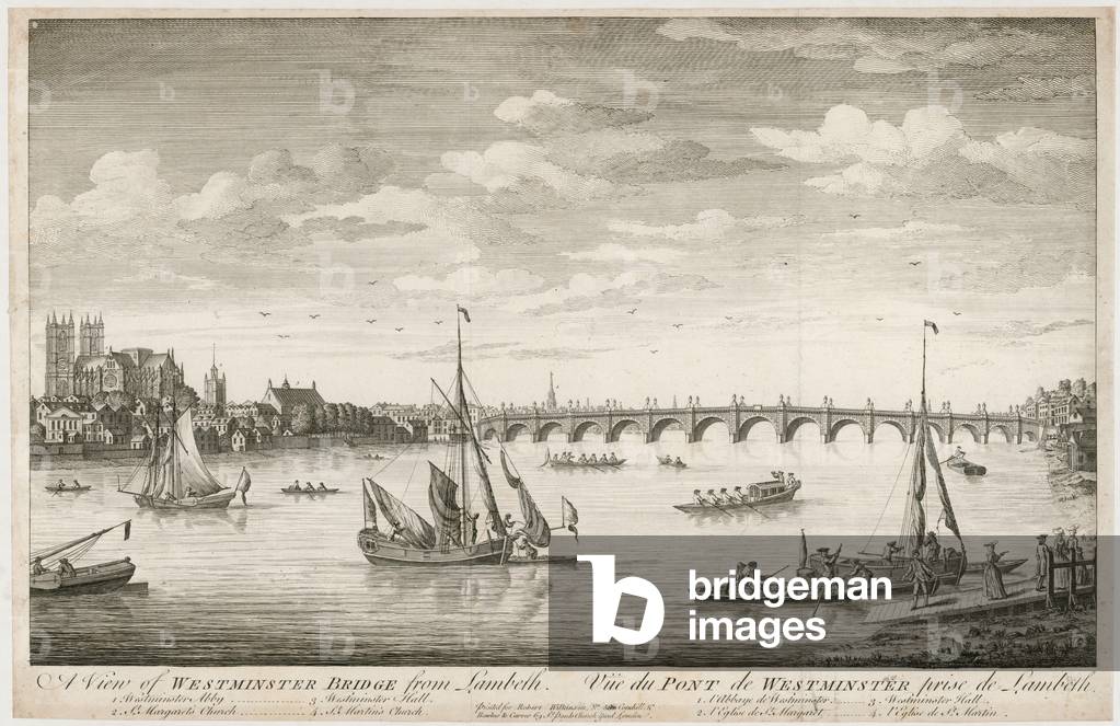 View of Westminster Bridge, from Lambeth (engraving)