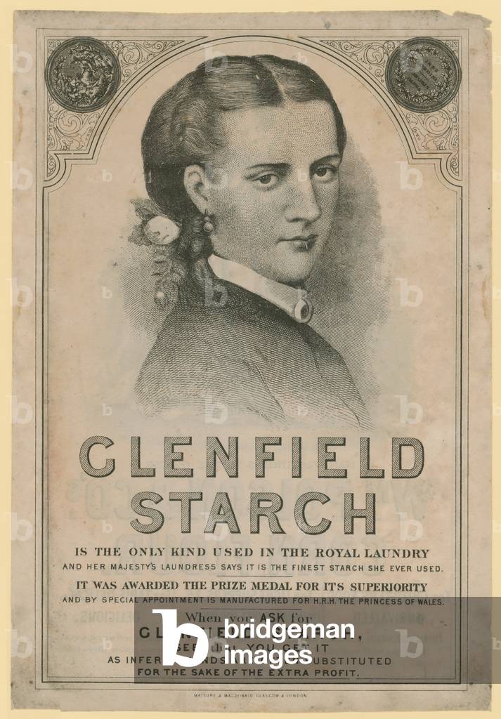 Advert for Clenfield Starch (engraving)