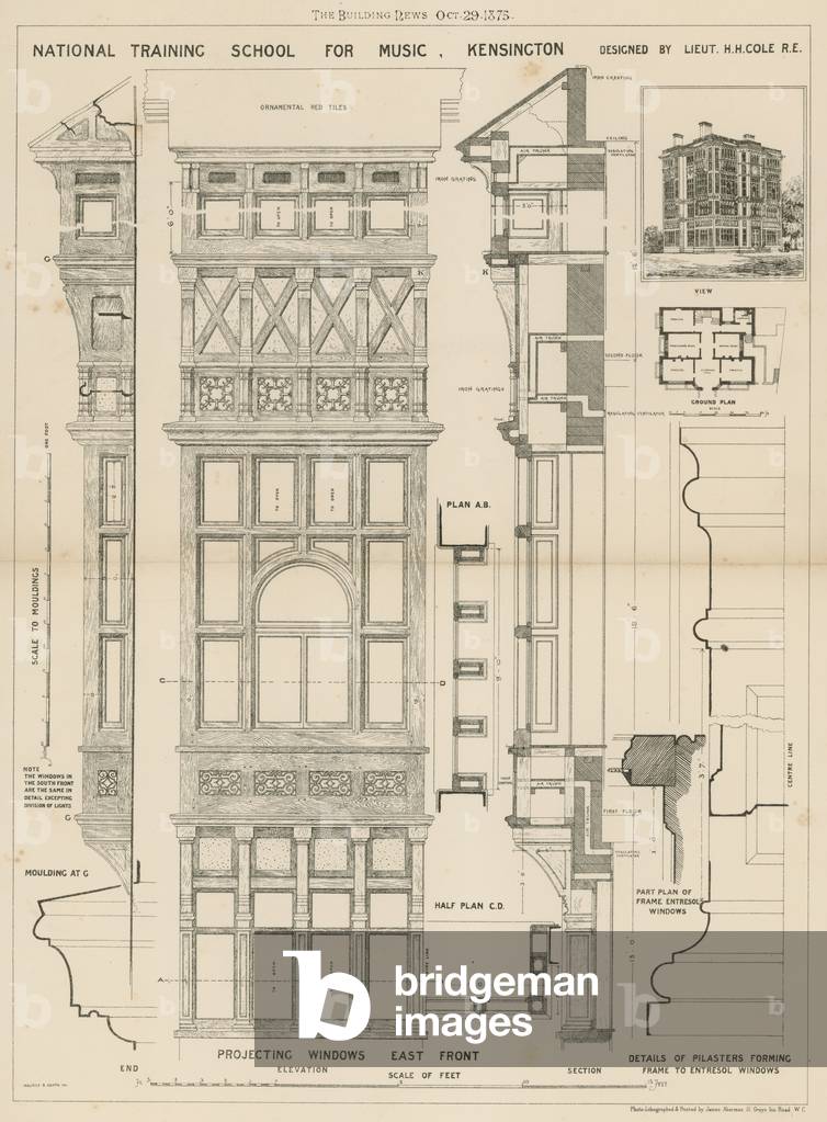 National Training School for Music, Kensington, London (engraving)