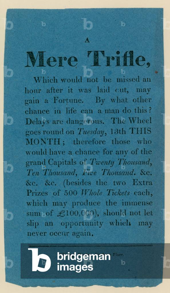 Lottery advertisements (engraving)