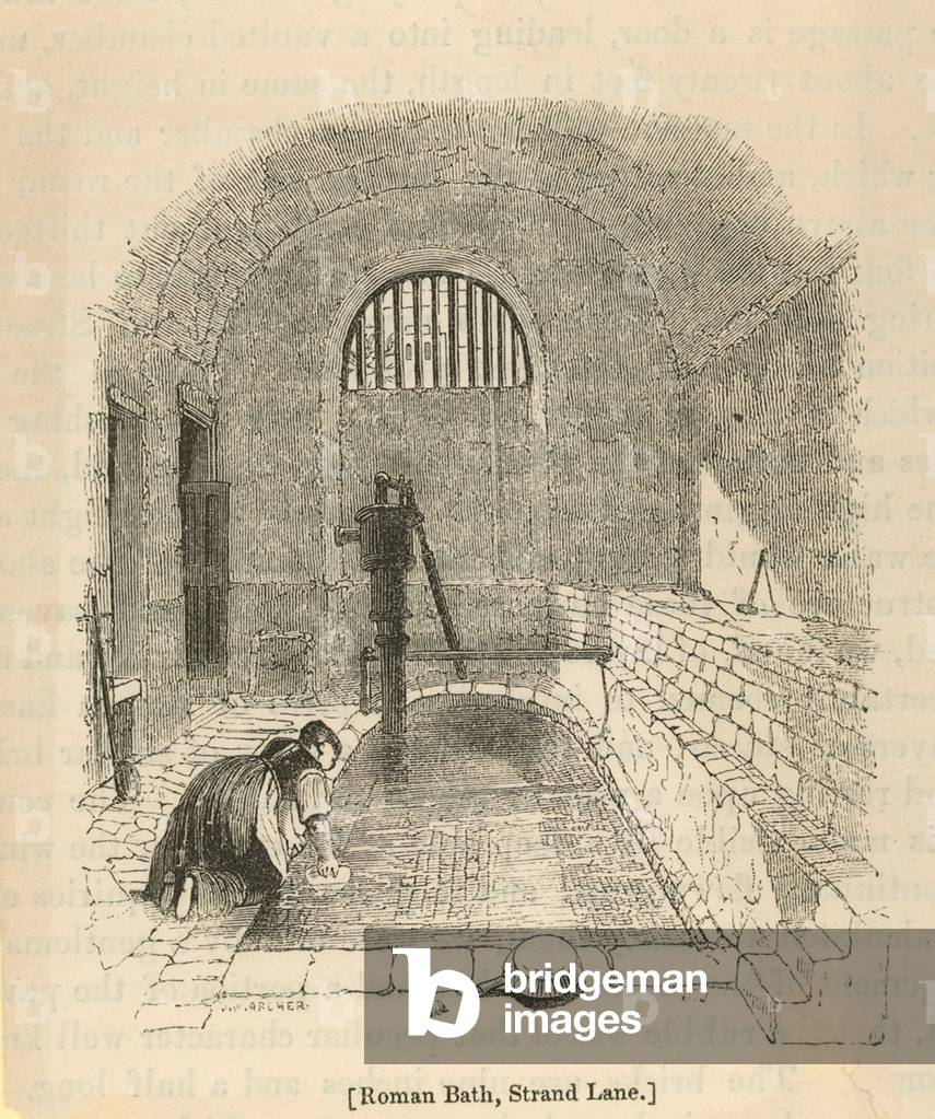 Roman Bath on Strand Lane (engraving)