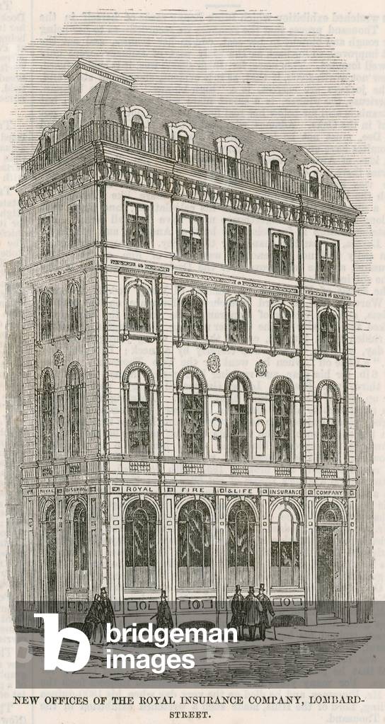 New offices of the Royal Insurance Company, Lombard Street, London (engraving)