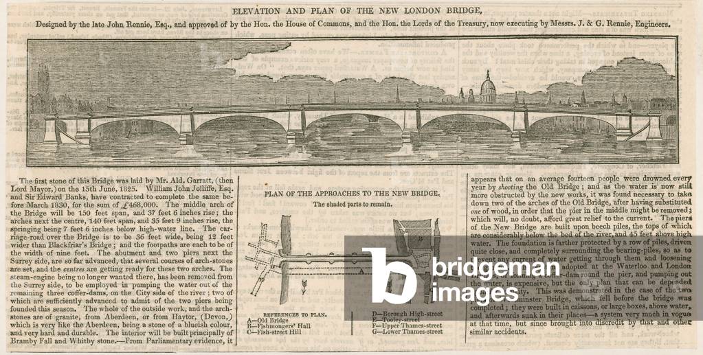 Elevation and Plan of the New London Bridge (engraving)