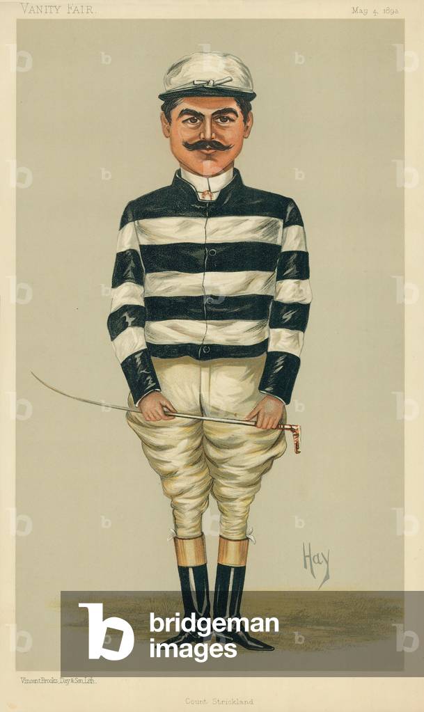 The Count Della Catena, Count Strickland, 4 May 1893, Vanity Fair cartoon (colour litho)