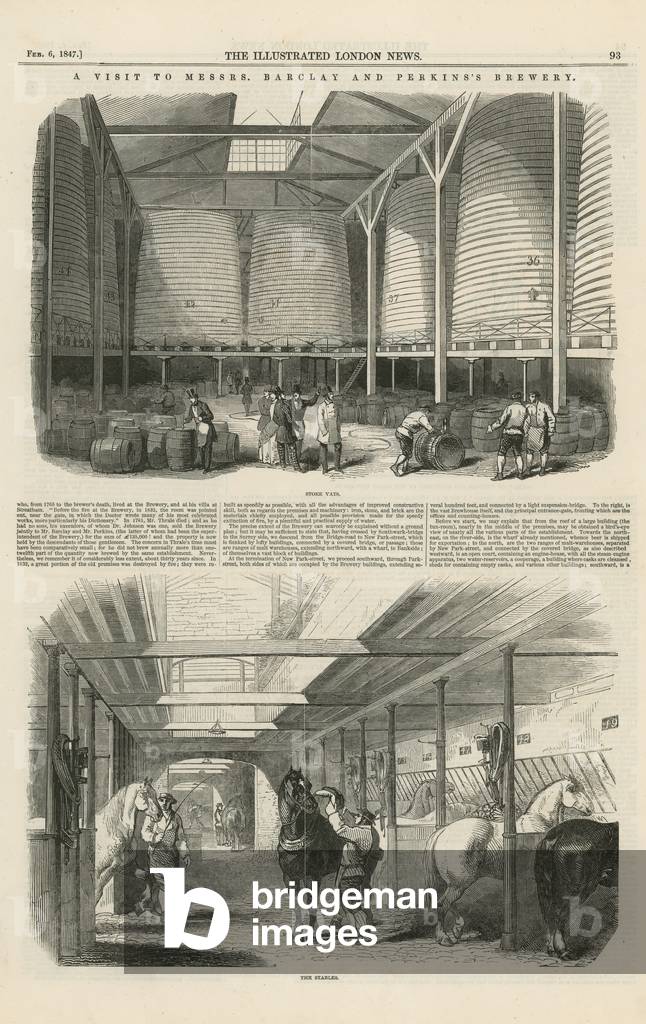 A visit to Messrs Barclay and Perkins's Brewery (engraving)