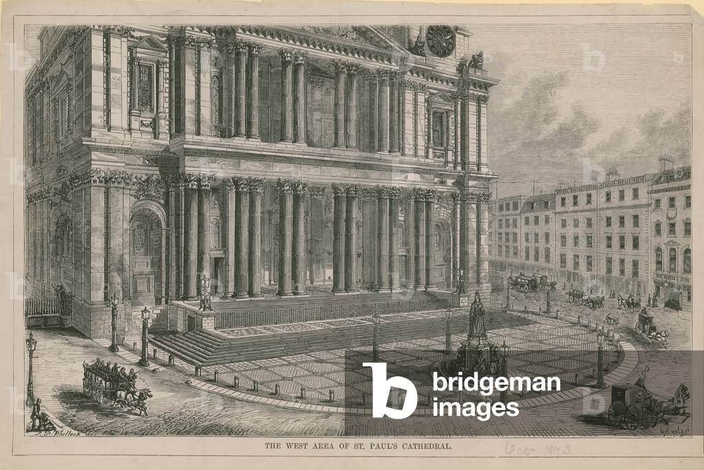 The west area of St Paul's Cathedral (engraving)