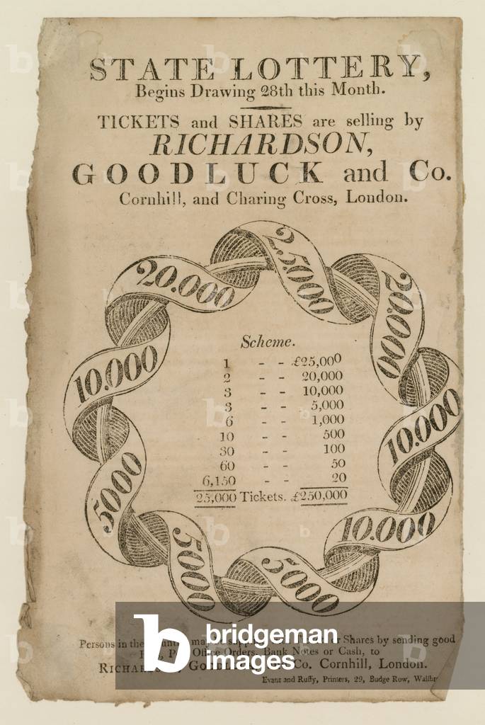 Lottery advertisements (engraving)