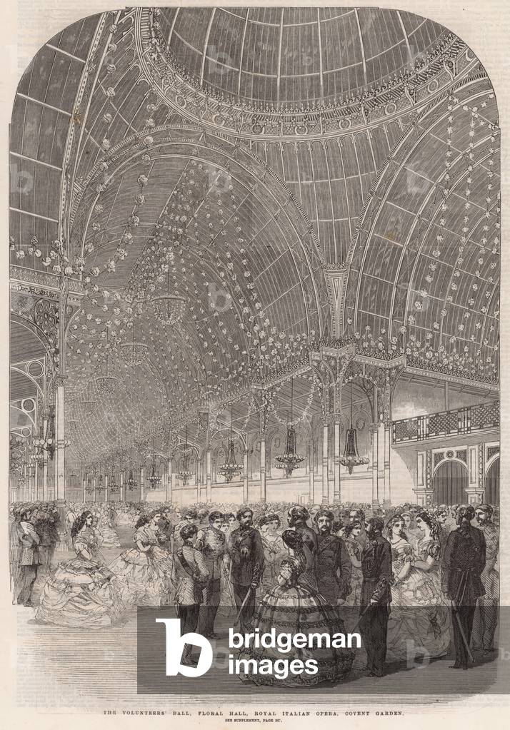 The Volunteers Ball, Floral Hall, Royal Italian Opera, Covent Garden (engraving)