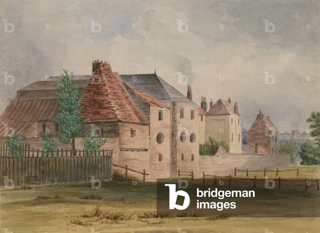 Hampstead Fields (coloured engraving)