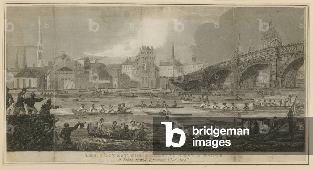 The contest for Doggett's Coat and Badge (engraving)