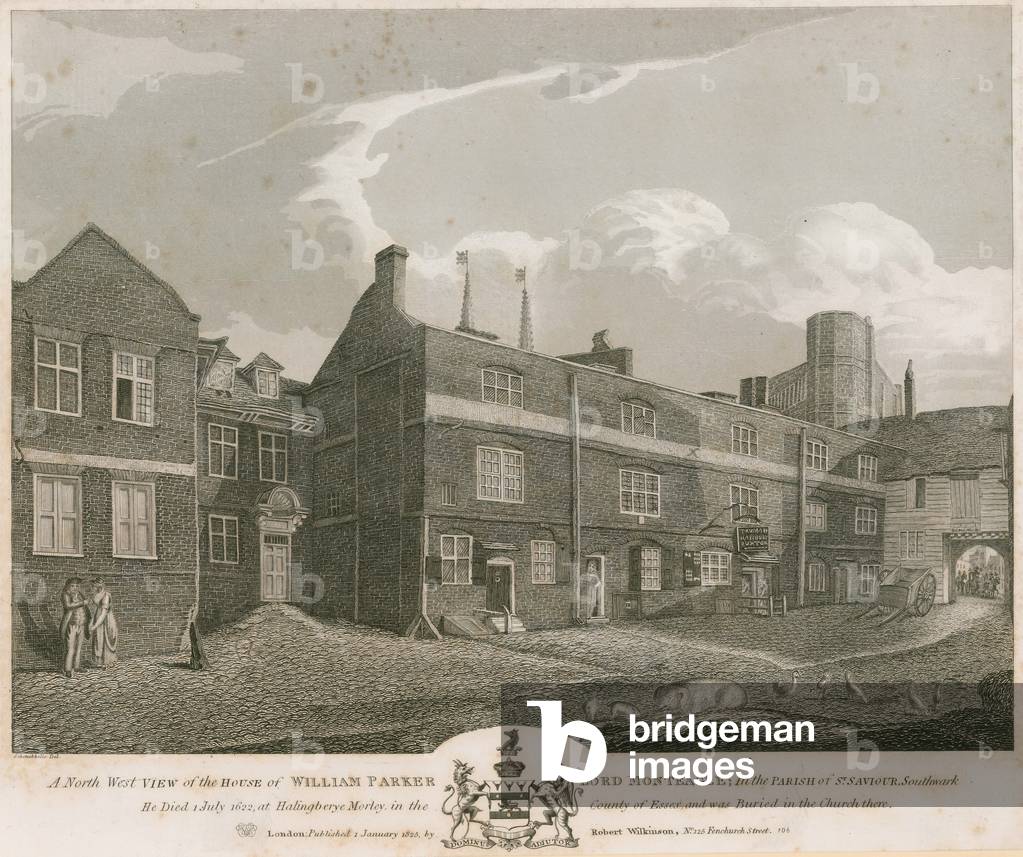 A north west view of the house of William Parker, Lord Monteagle (engraving)