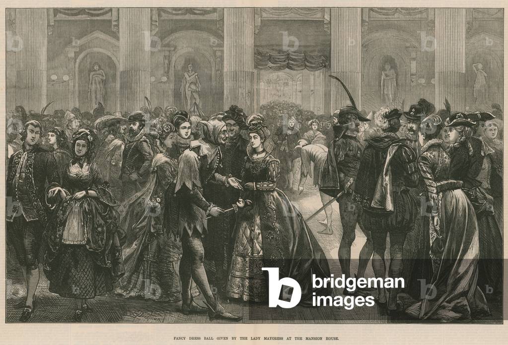 Fancy dress ball given by the Lady Mayoress at the Mansion House (engraving)