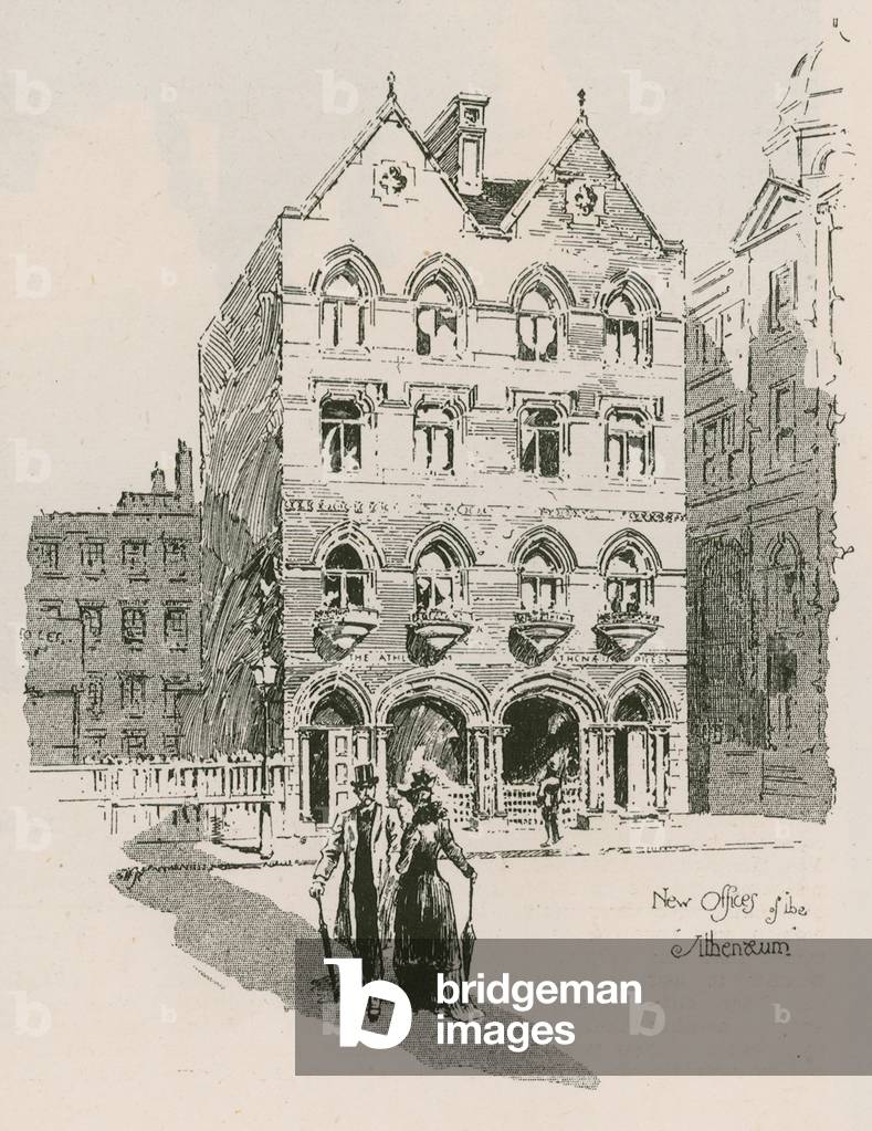 New offices of The Atheneum, London (engraving)