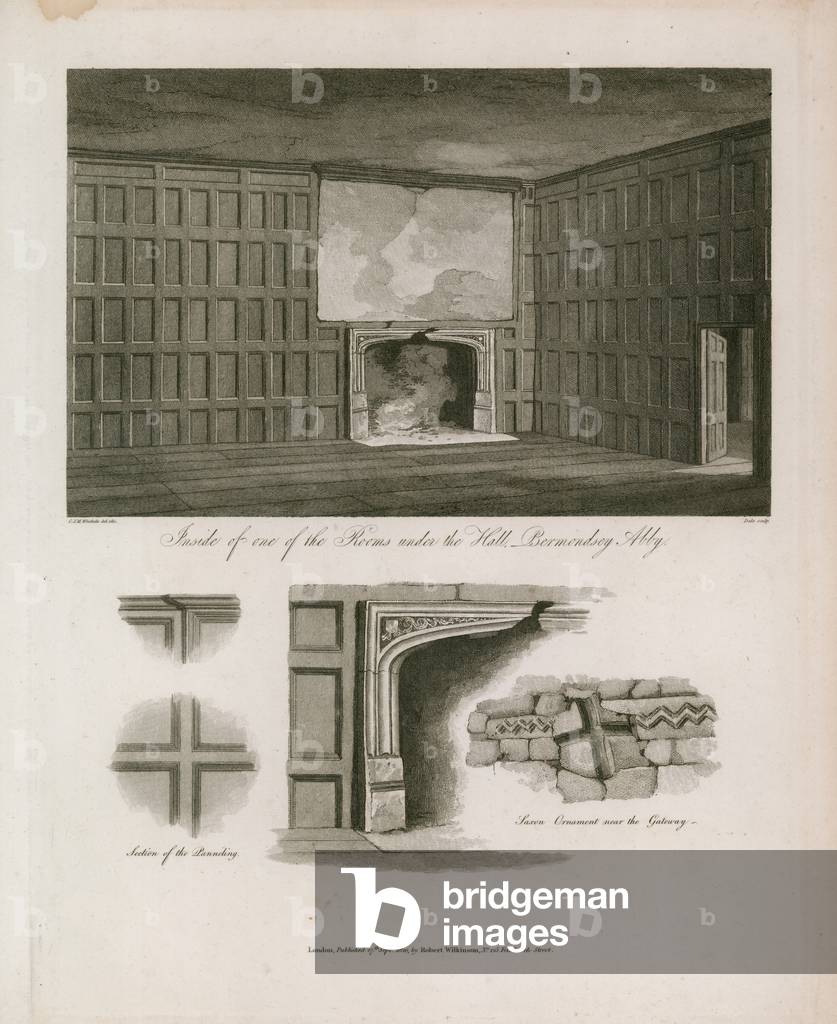 Room under the Hall, Bermondsey Abbey (engraving)