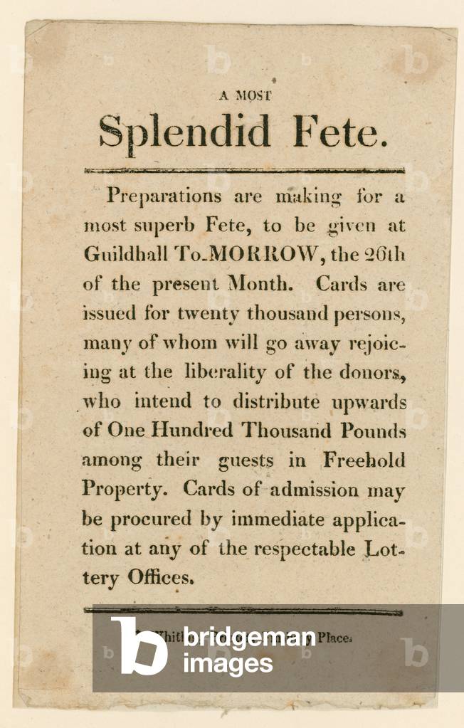 Lottery advertisement (engraving)