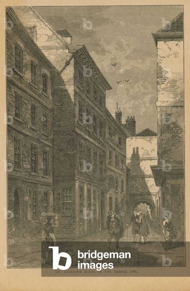 The home of Dr Johnson on Inner Temple Lane (engraving)