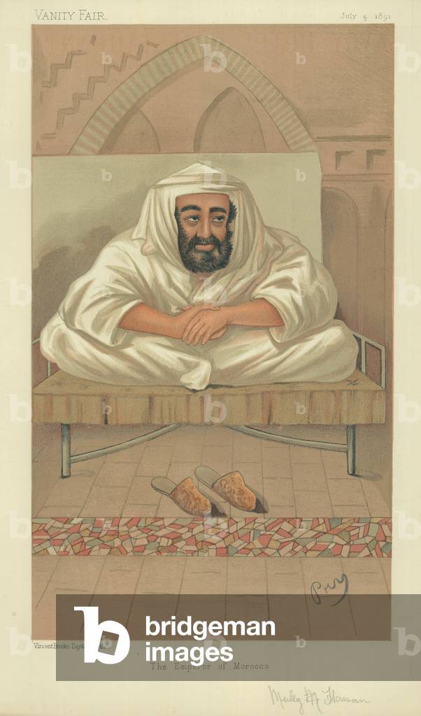 Hassan I, The Emperor of Morocco (colour litho)