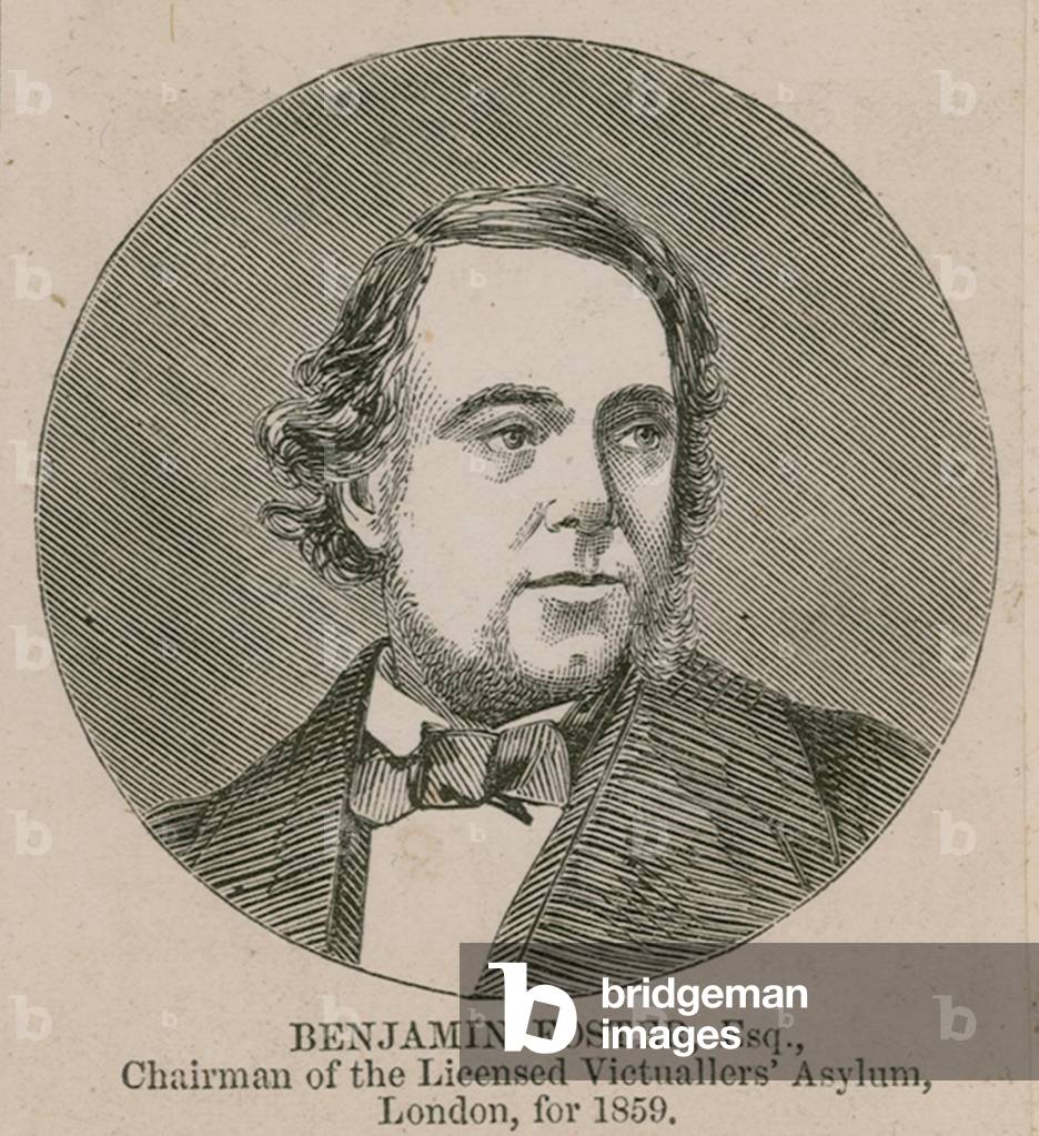 Benjamin Foster, Chairman of the Licensed Victuallers' Asylum, London, 1859 (engraving)