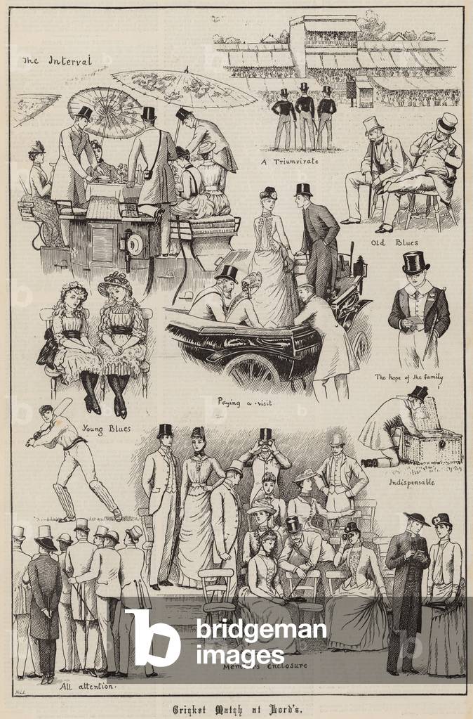 Cricket match at Lord's (engraving)