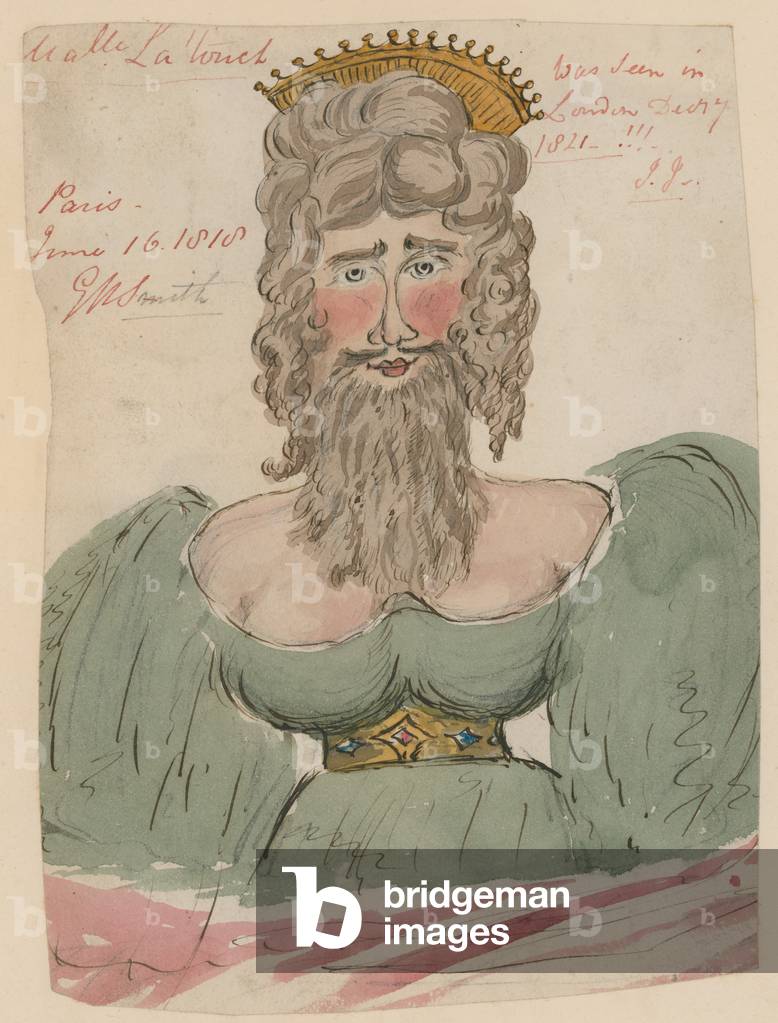 Mademoiselle Latouch, bearded lady (w/c on paper)