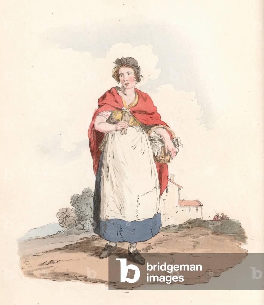Match Girl (coloured engraving)