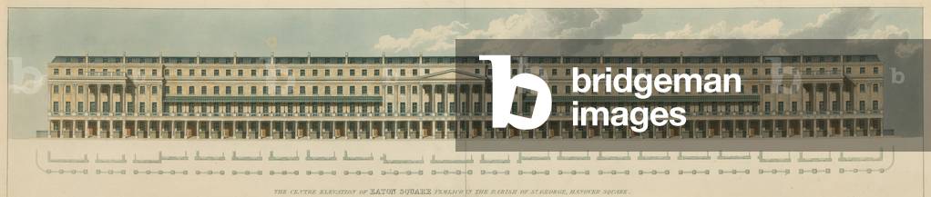 Eaton Square, Pimlico, in the parish of St George, Hanover Square, London (coloured engraving)