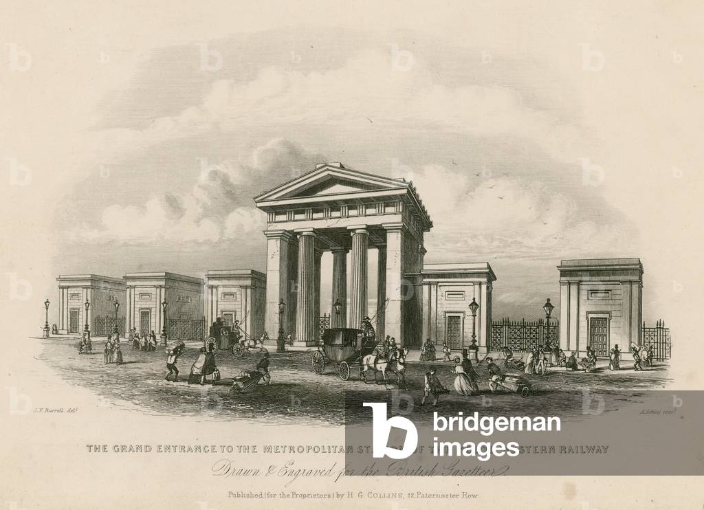 Grand entrance to the Metropolitan Station of the North Western Railway, London (engraving)