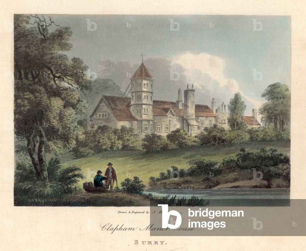 Clapham Manor House, Surrey (coloured engraving)