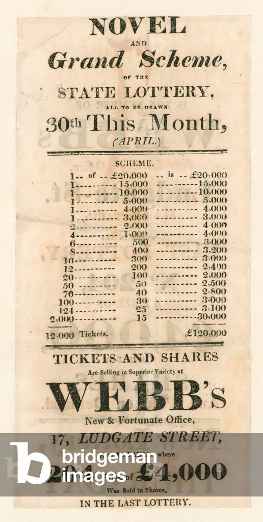 Lottery advertisement (engraving)