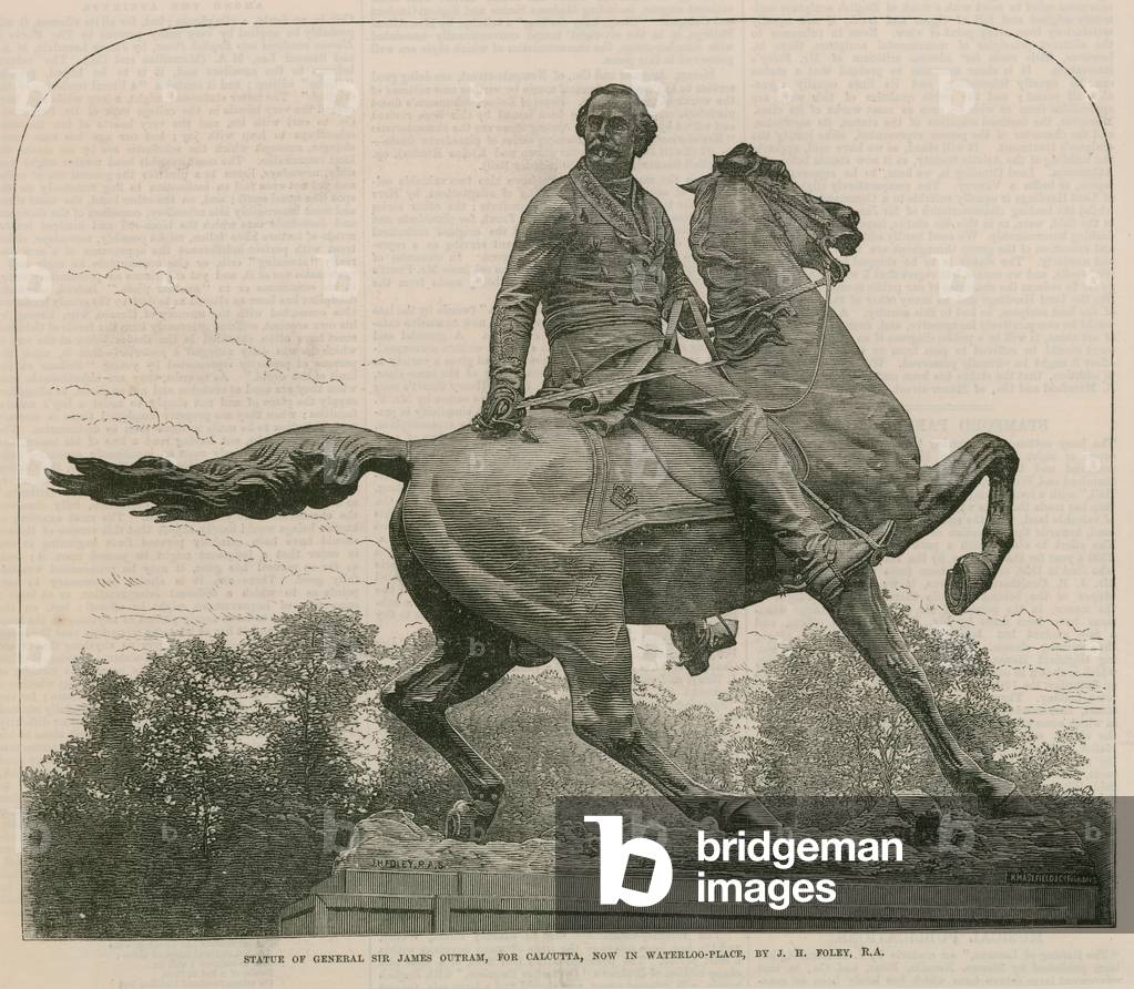 Statue of General Sir James Outram, for Calcutta, now in Waterloo Place (engraving)