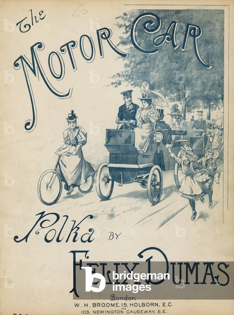 The Motor Car Polka by Felix Dumas (colour litho)