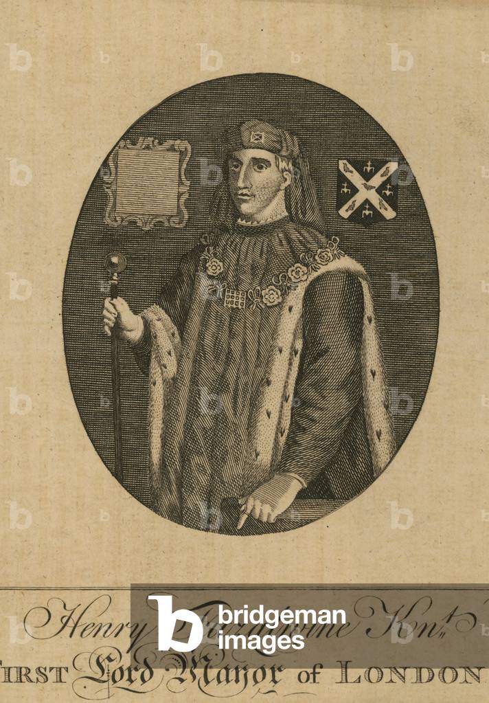 Henry Fitzalwine, First Lord Mayor of London (engraving)