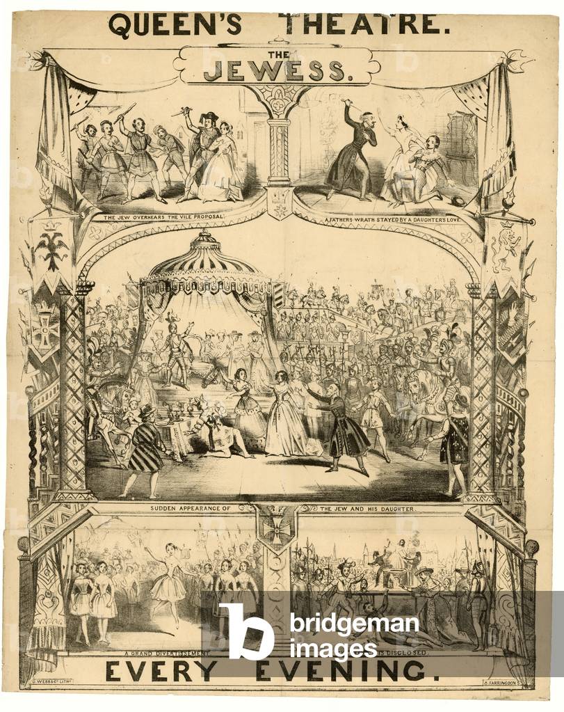 The Jewess at The Queen's Theatre, London.  Advertisement (engraving)
