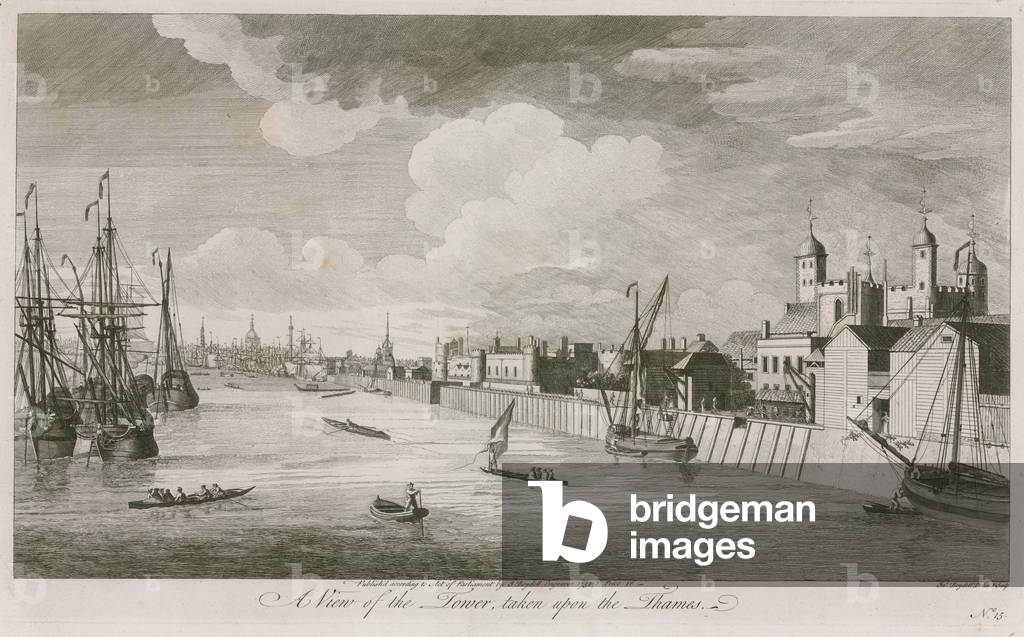 A view of the Tower of London taken upon the River Thames (engraving)