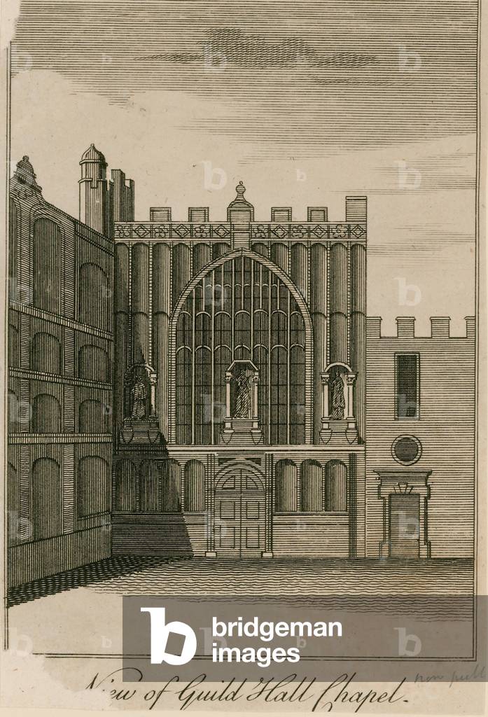 View of the Guildhall Chapel, London (engraving)